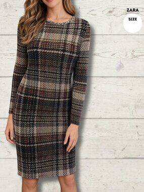 Zara Plaid Bodycon Dress – Small